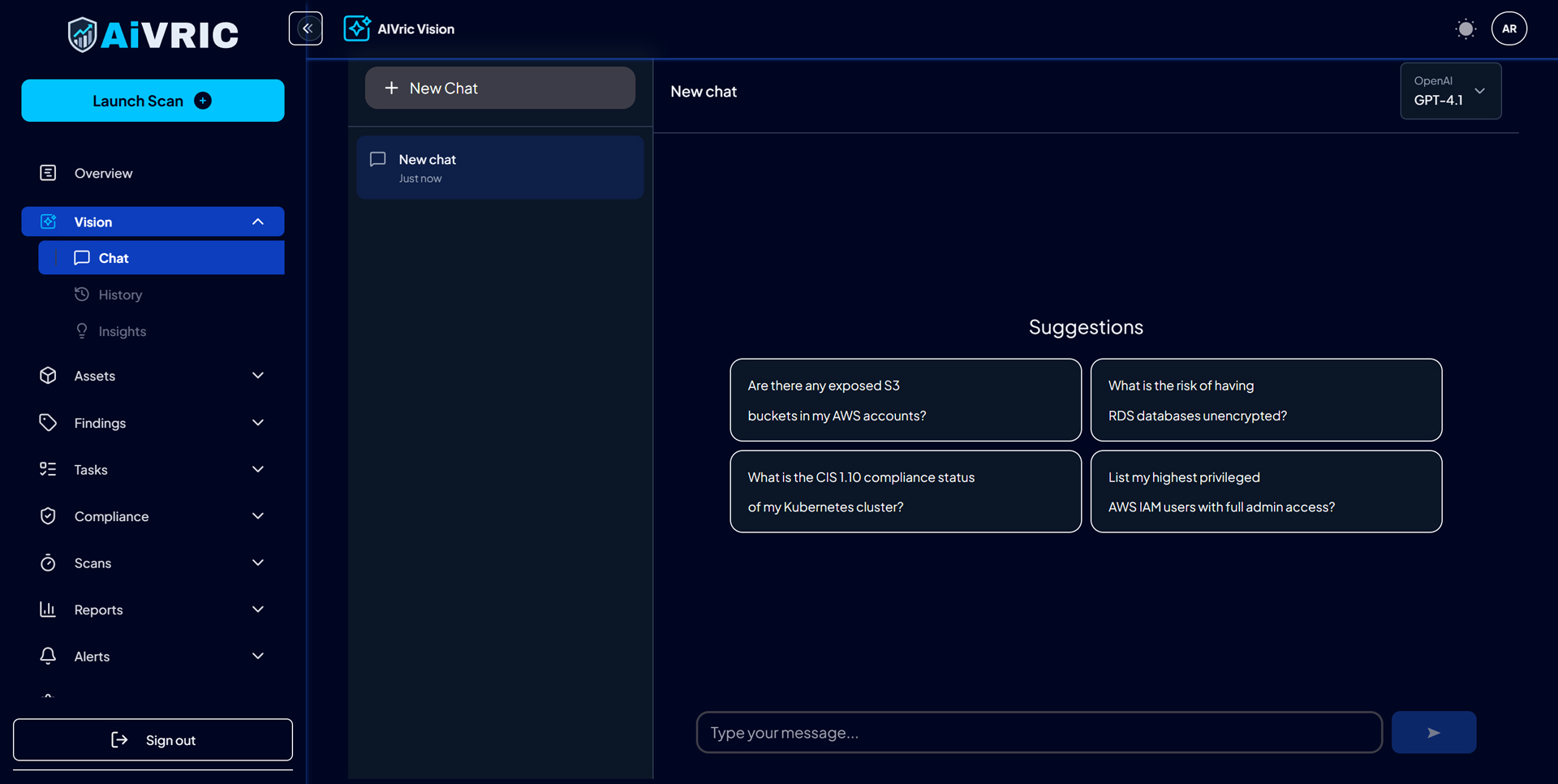 Vision AI chat interface